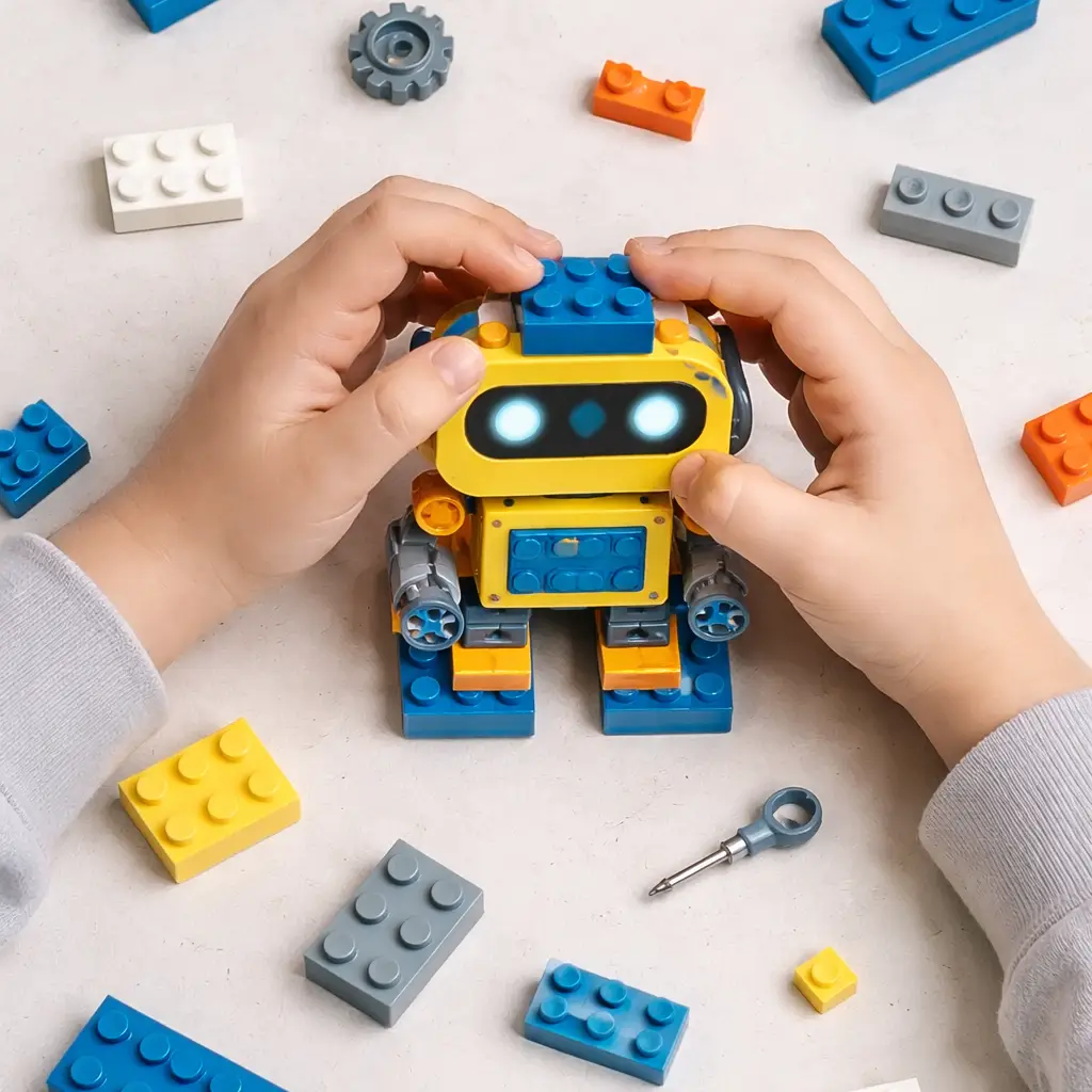 Dzieci bawiące się zabawkami edukacyjnymi STEM